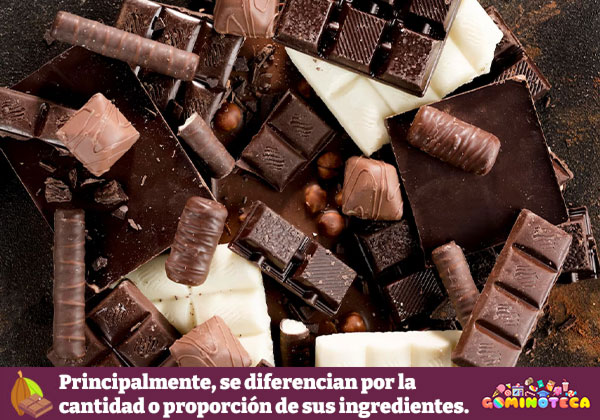 Tipos de chocolate: Se diferencian principalmente por la cantidad o proporción de sus ingredientes. - Freepik